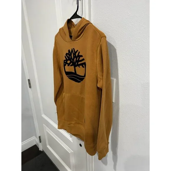 Timberland Kids Pullover Hoodie Tree Core Logo Kangaroo Pocket Size L Streetwear - Picture 7 of 11